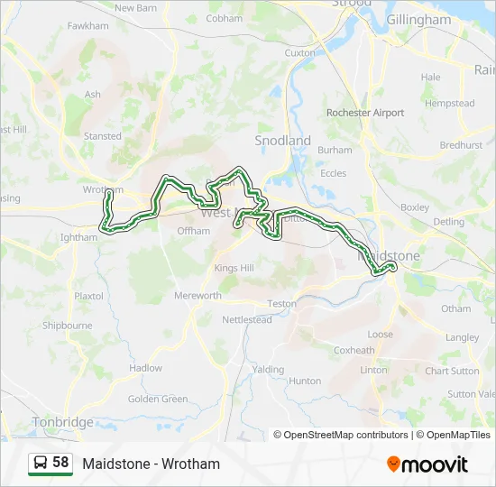 58 Route: Schedules, Stops & Maps - Wrotham (Updated)