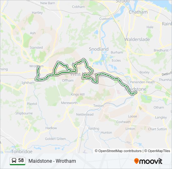 58 bus Line Map