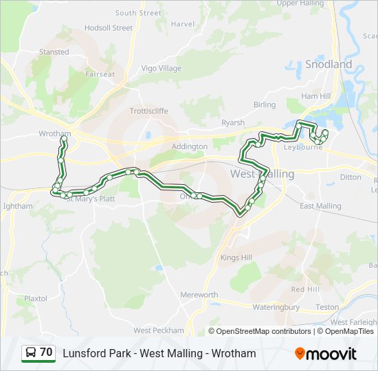 70 Bus Line Map