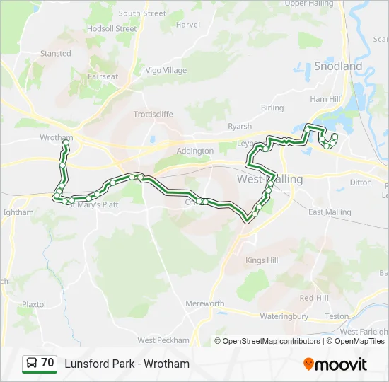 70 Route: Schedules, Stops & Maps - Wrotham (Updated)