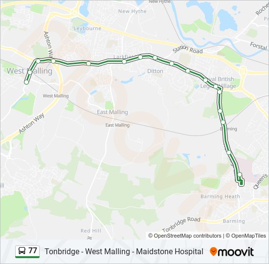 77 bus Line Map