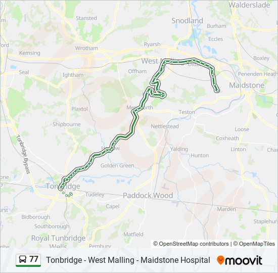 77 Route: Schedules, Stops & Maps - Barming Heath (Updated)