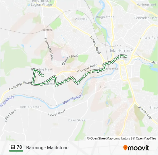 78 Route: Schedules, Stops & Maps - Barming (Updated)