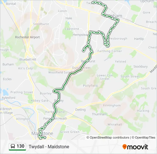 130 Route: Schedules, Stops & Maps - Twydall (Updated)