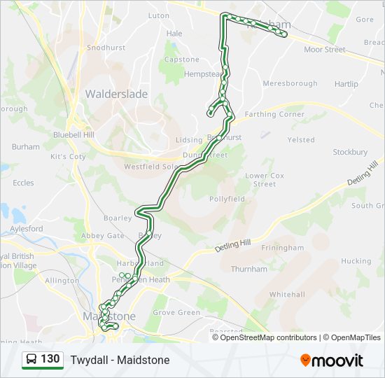 130 bus Line Map