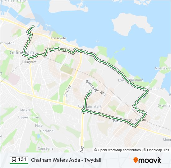 Bus 131 Route Map 131 Route: Schedules, Stops & Maps - Gillingham (Updated)