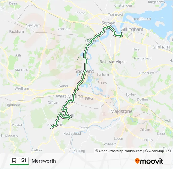 151 Route: Schedules, Stops & Maps - Mereworth (Updated)