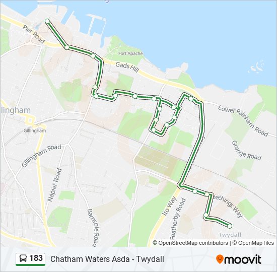 183 bus Line Map