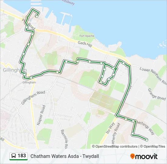 183 Bus Line Map
