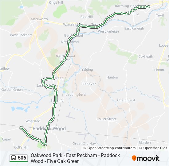 Bus 506 Route Map 506 Route: Schedules, Stops & Maps - Five Oak Green (Updated)