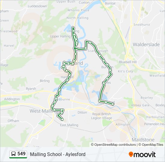 549 bus Line Map