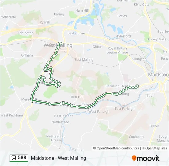 588 Bus Line Map