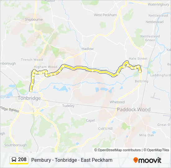 208 Bus Line Map