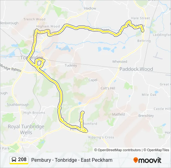 208 Bus Line Map