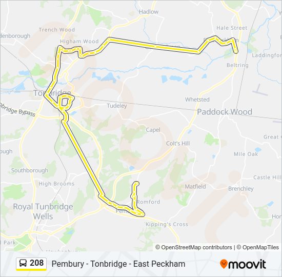 208 Bus Line Map