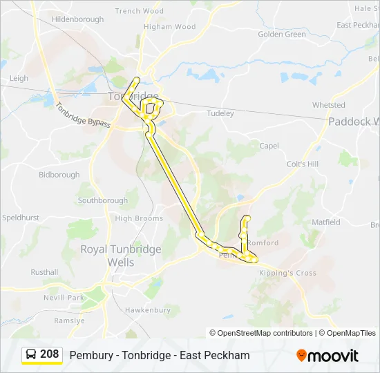208 Bus Line Map