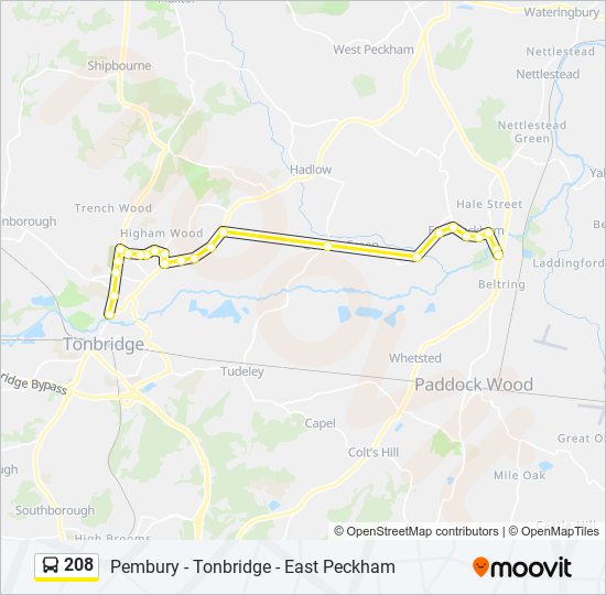 208 Route: Schedules, Stops & Maps - Tonbridge (Updated)