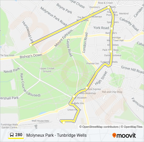 280 Bus Line Map