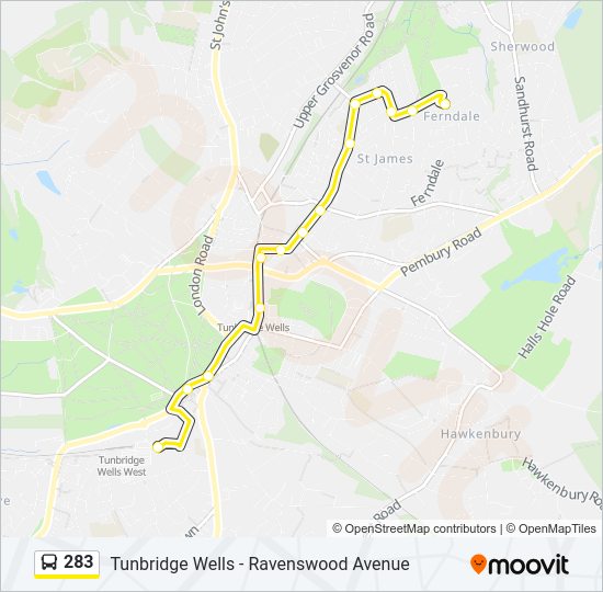 283 Bus Line Map