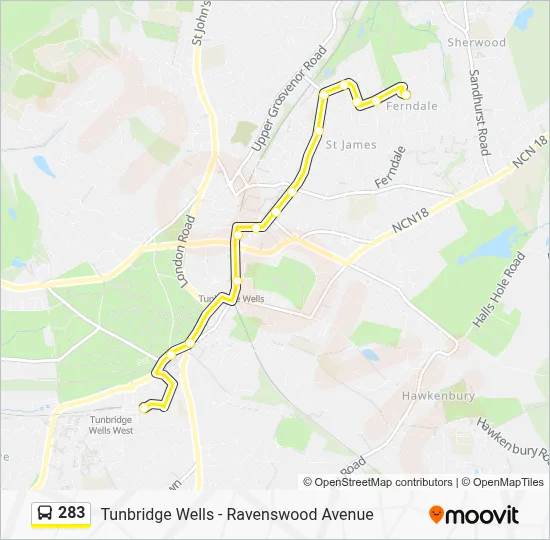283 Route: Schedules, Stops & Maps - Showfields (Updated)