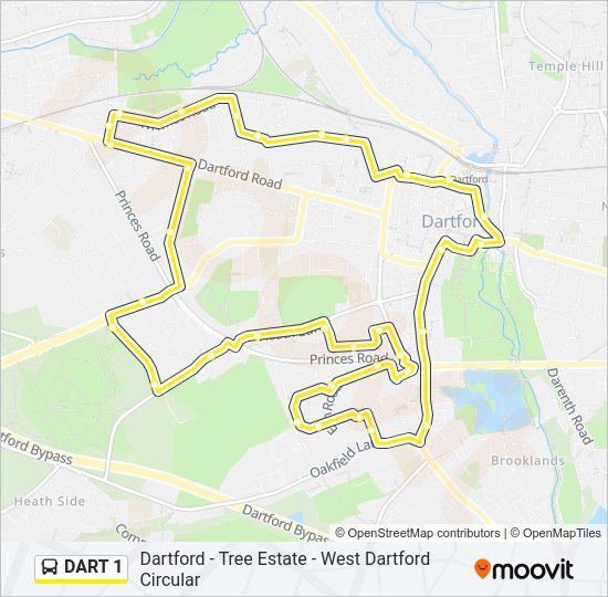 DART 1 bus Line Map