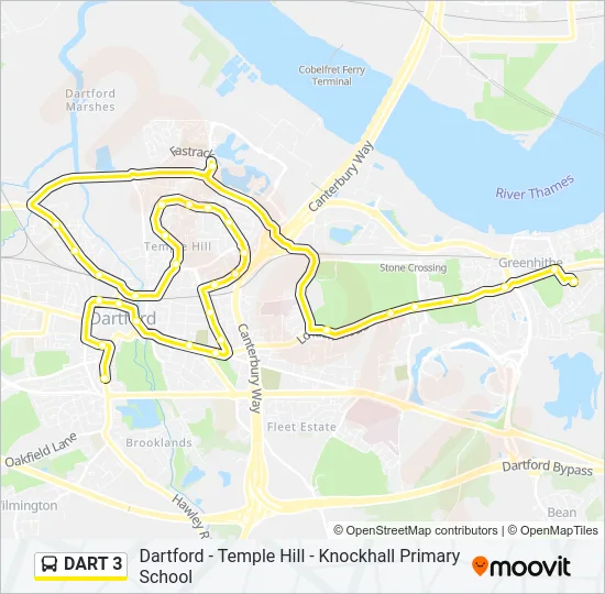 DART 3 Bus Line Map