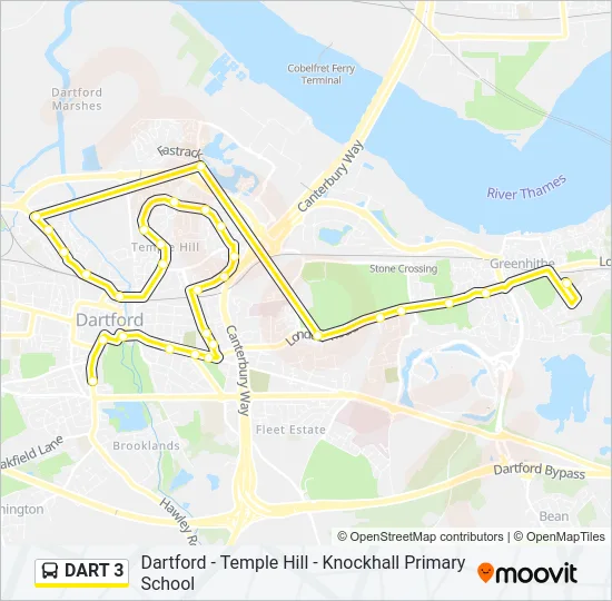 DART 3 Bus Line Map