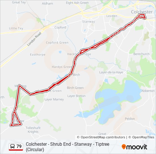 Bus 79 Route Map 79 Route: Schedules, Stops & Maps - Colchester Town Centre (Updated)