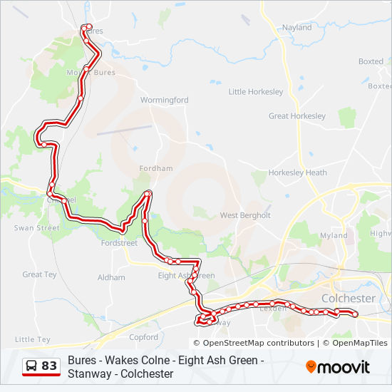 Bus 83 Route Map 83 Route: Schedules, Stops & Maps - Bures (Updated)