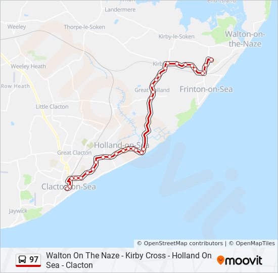 Bus 97 Route Map 97 Route: Schedules, Stops & Maps - Frinton-On-Sea (Updated)