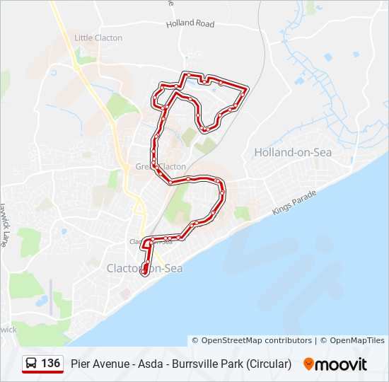 Bus 136 Route Map 136 Route: Schedules, Stops & Maps - Clacton (Updated)