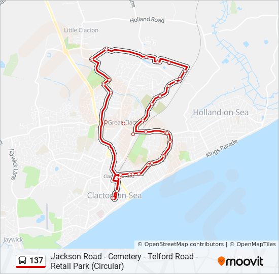 Bus 137 Route Map 137 Route: Schedules, Stops & Maps - Clacton (Updated)