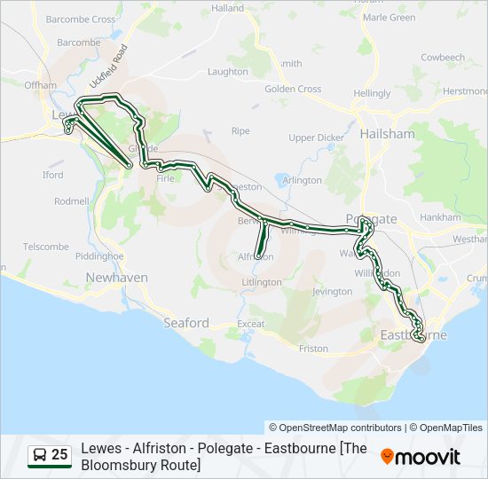 25 Bus Line Map