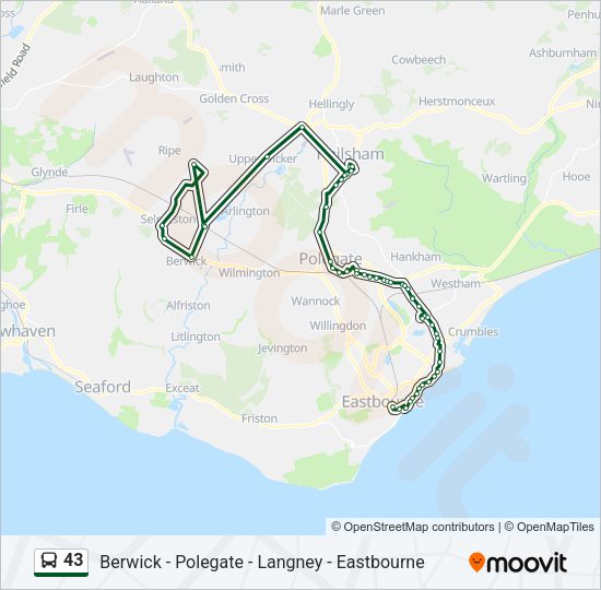43 Bus Line Map