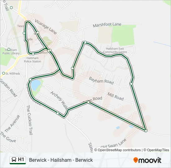 H1 Bus Line Map