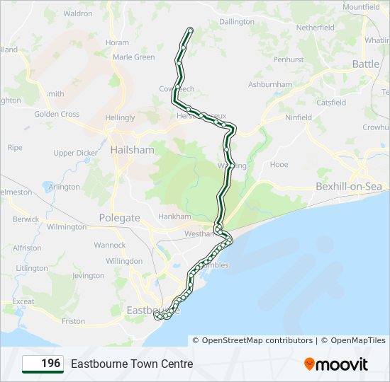 196 Route: Schedules, Stops & Maps - Eastbourne Town Centre (Updated)