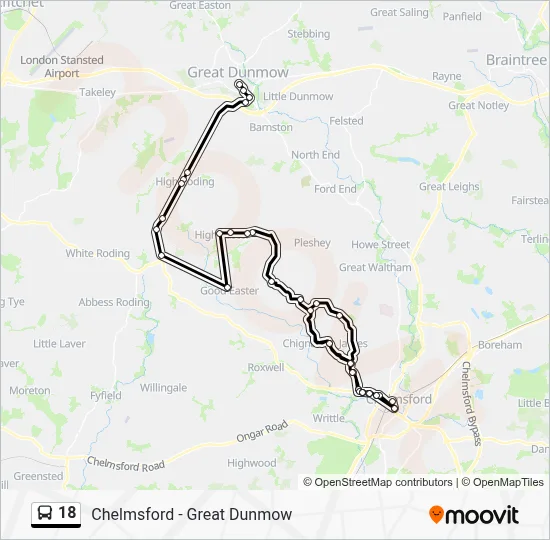 18 Route: Schedules, Stops & Maps - Great Dunmow (Updated)