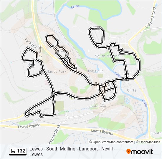 Bus 132 Route Map 132 Route: Schedules, Stops & Maps - Lewes (Updated)