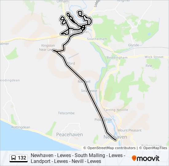 Bus 132 Route Map 132 Route: Schedules, Stops & Maps - Newhaven (Updated)