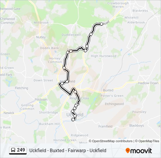 249 Bus Line Map