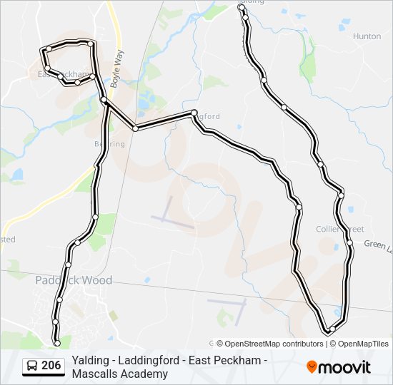 206 Bus Line Map