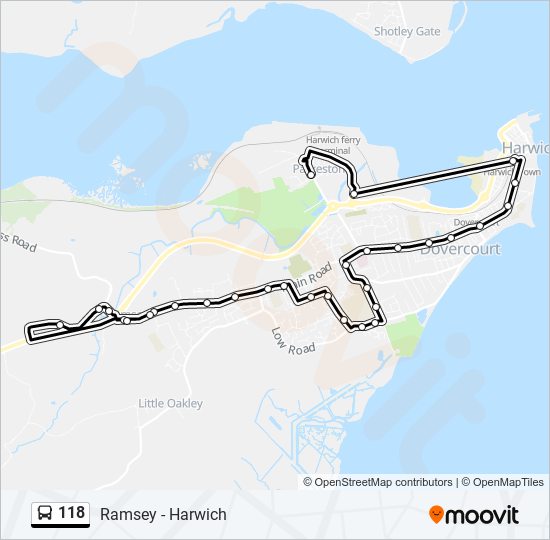 118 bus Line Map