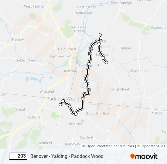 203 bus Line Map