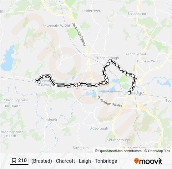 210 Route Schedules, Stops & Maps Chiddingstone Causeway (Updated)