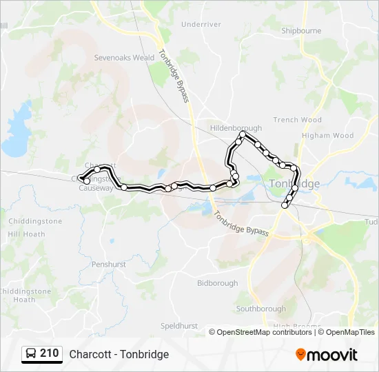210 Route: Schedules, Stops & Maps - Chiddingstone Causeway (Updated)
