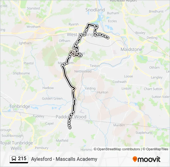 215 Route: Schedules, Stops & Maps - Paddock Wood (Updated)
