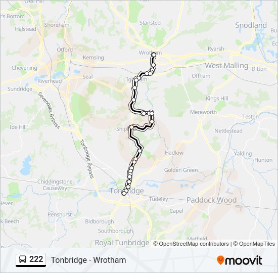 Bus 222 Route Map 222 Route: Schedules, Stops & Maps - Tonbridge (Updated)