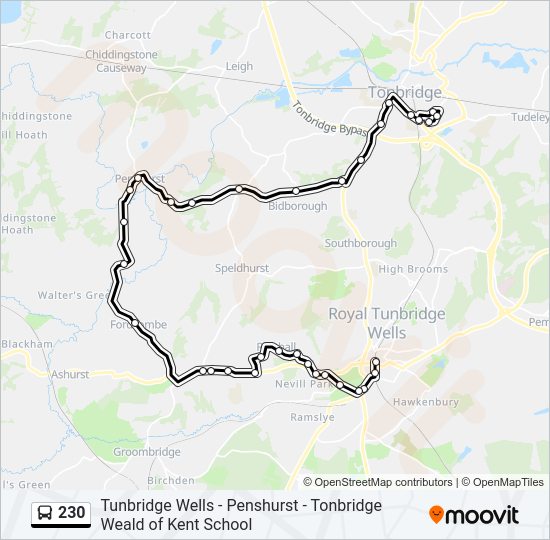 230 Bus Line Map