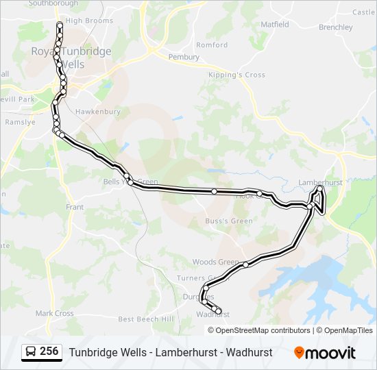 256 Bus Line Map