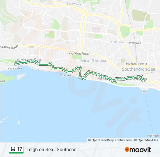 Bus 17 Route Map 17 Route: Schedules, Stops & Maps - Leigh-On-Sea (Updated)